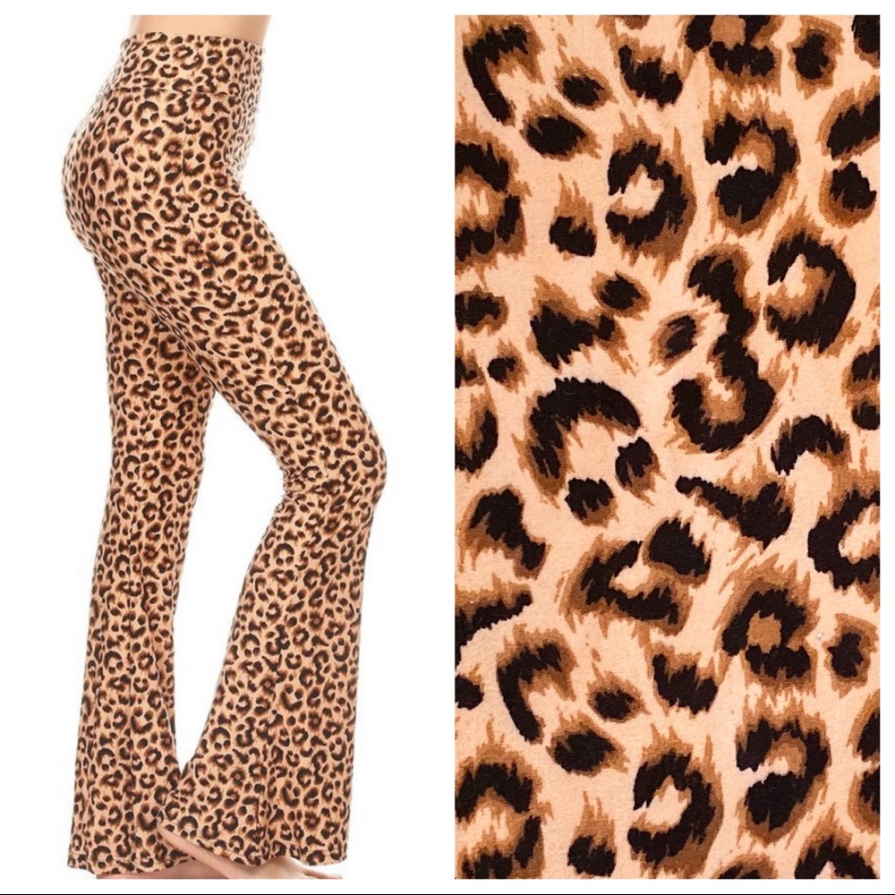 Leopard Print Palazzo Flare Pants